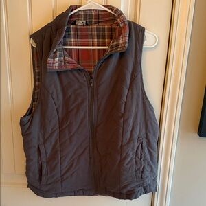 Reversible Brown and Plaid Vest